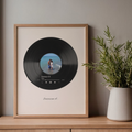 Kişiye Özel Müzik Plak Tasarım Fotoğraf Çerçevesi | Retro Şarkı ve Fotoğraf Baskılı Poster